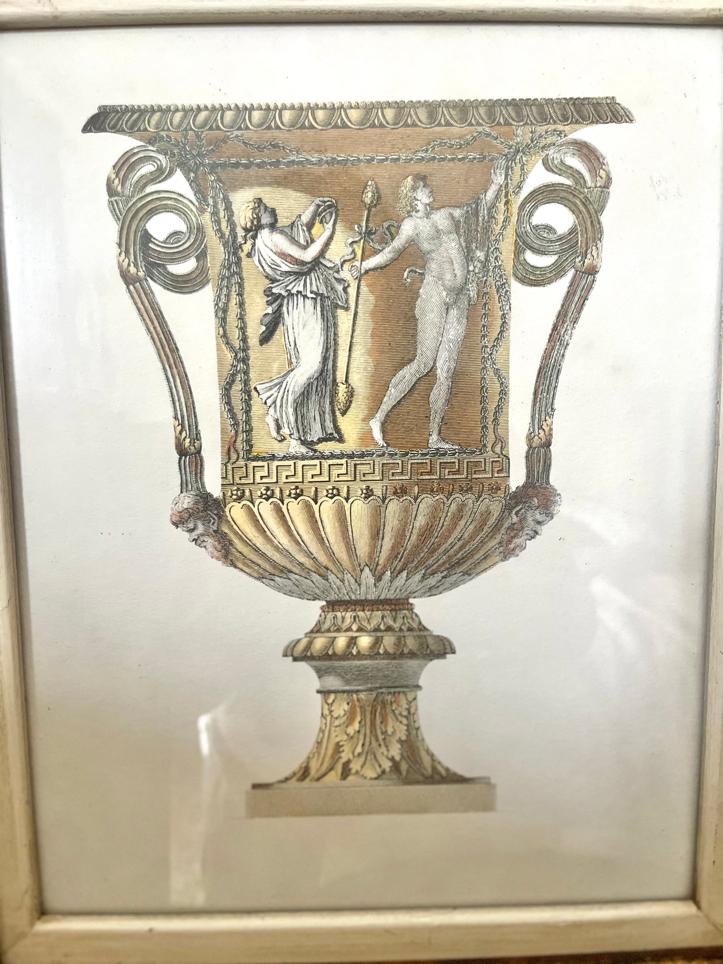 Vintage High Quality Framed Print of Ancient Urns Engravings by Carlo Antonini.