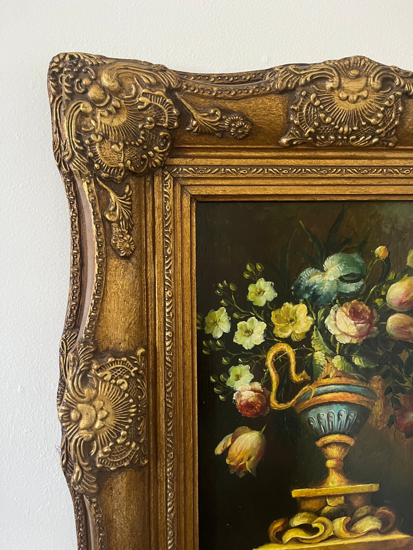 Floral Oil Painting on Board