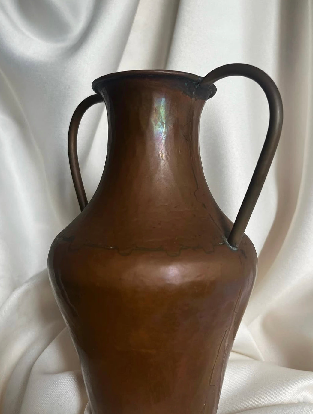 Vintage Hammered Copper Vase.