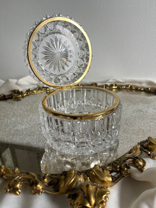 Vintage Crystal Hinged Casket