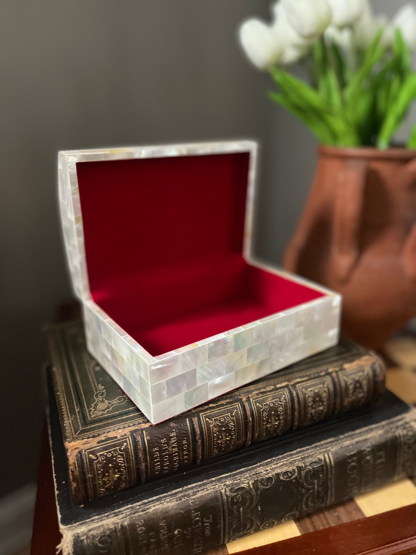Vintage Mother of Pearl Trinket Box