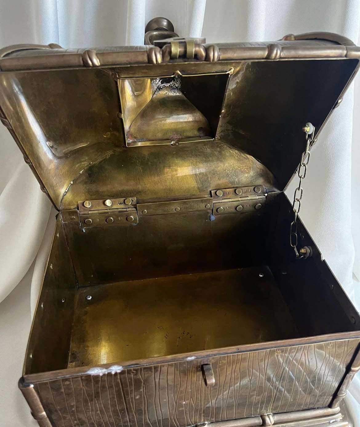 Vintage Large Solid Brass Metal Box.