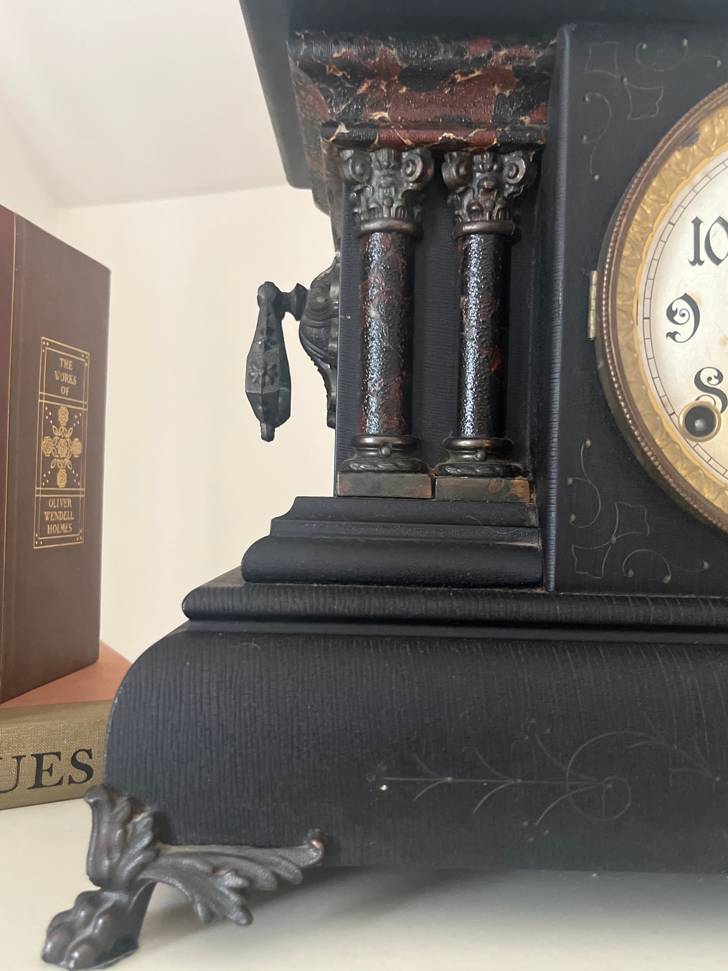 Antique Ingraham Black Mantle Clock