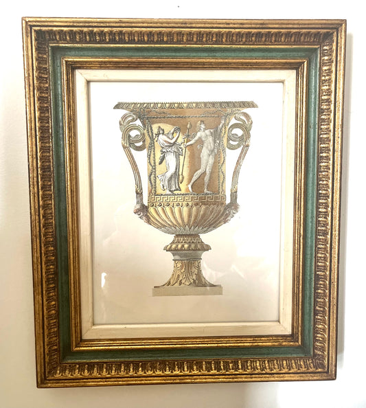 Vintage High Quality Framed Print of Ancient Urns Engravings by Carlo Antonini.