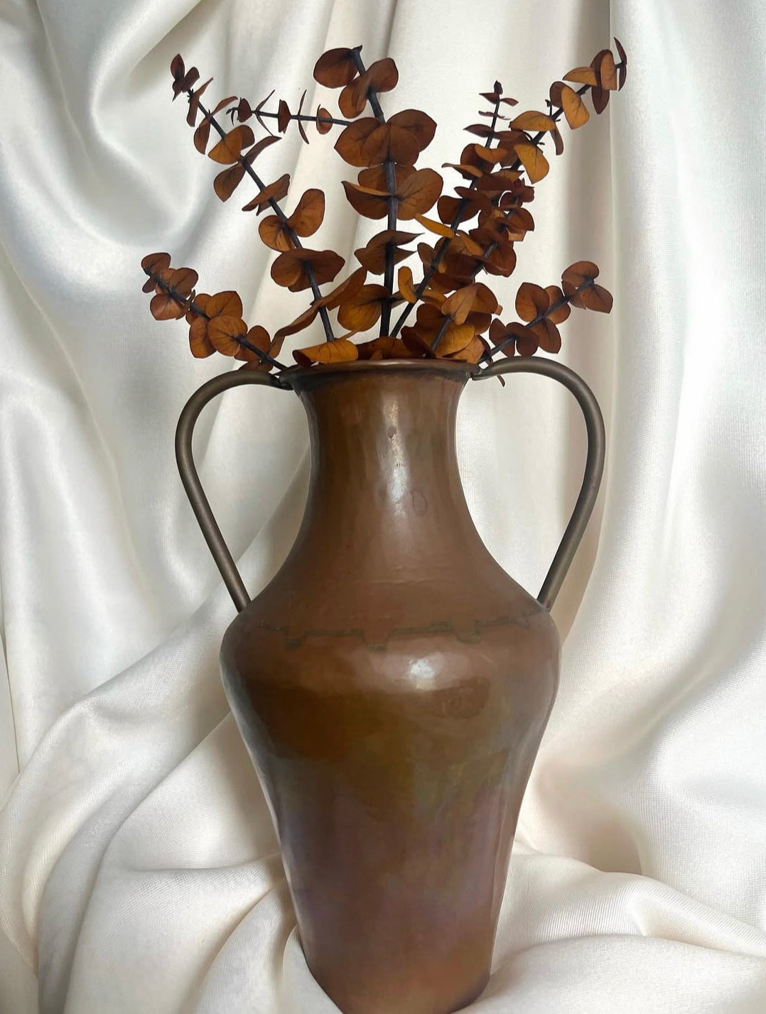Vintage Hammered Copper Vase.
