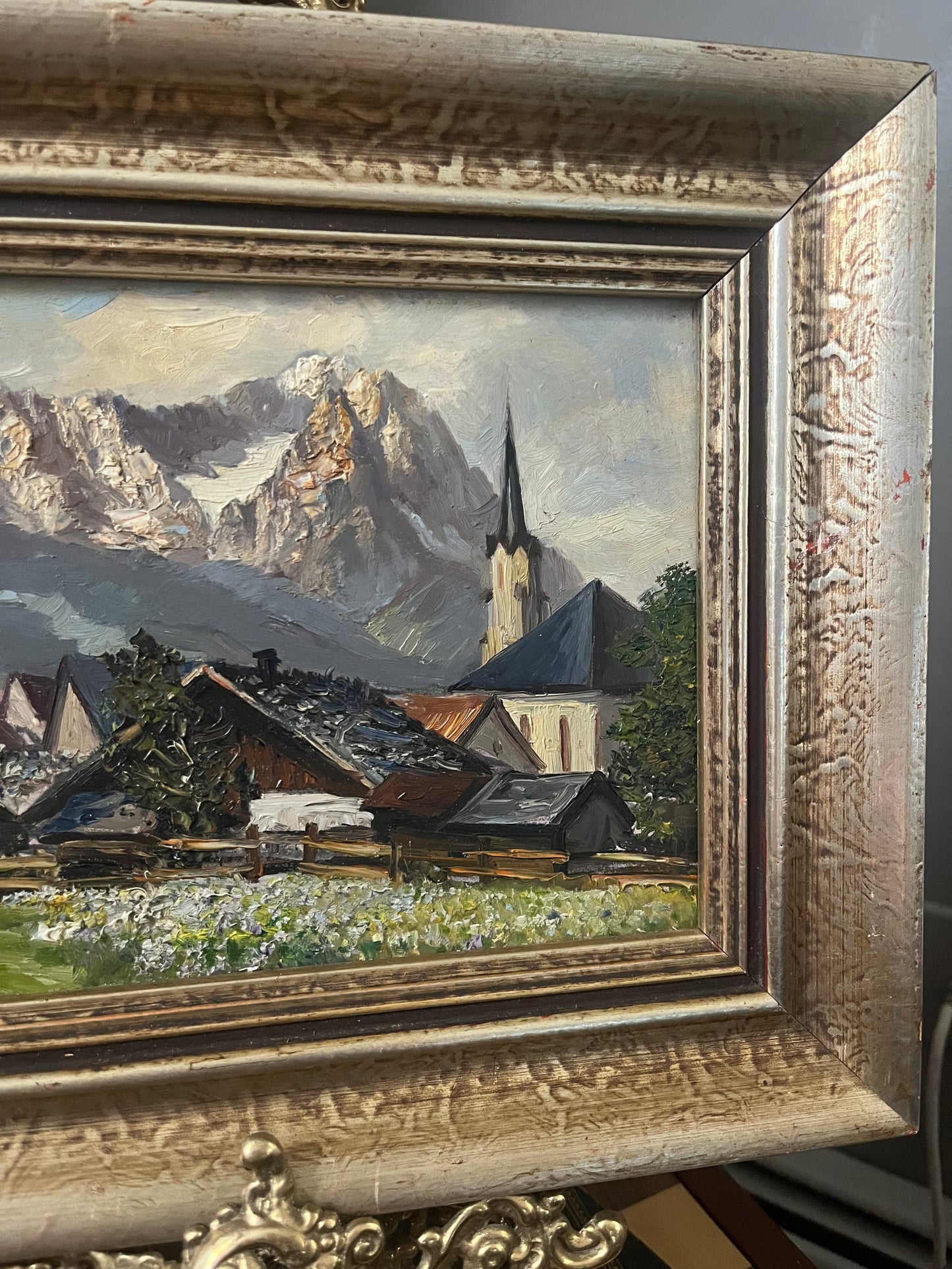 Vintage Framed Landscape Painting.