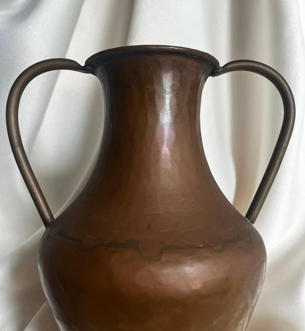 Vintage Hammered Copper Vase.