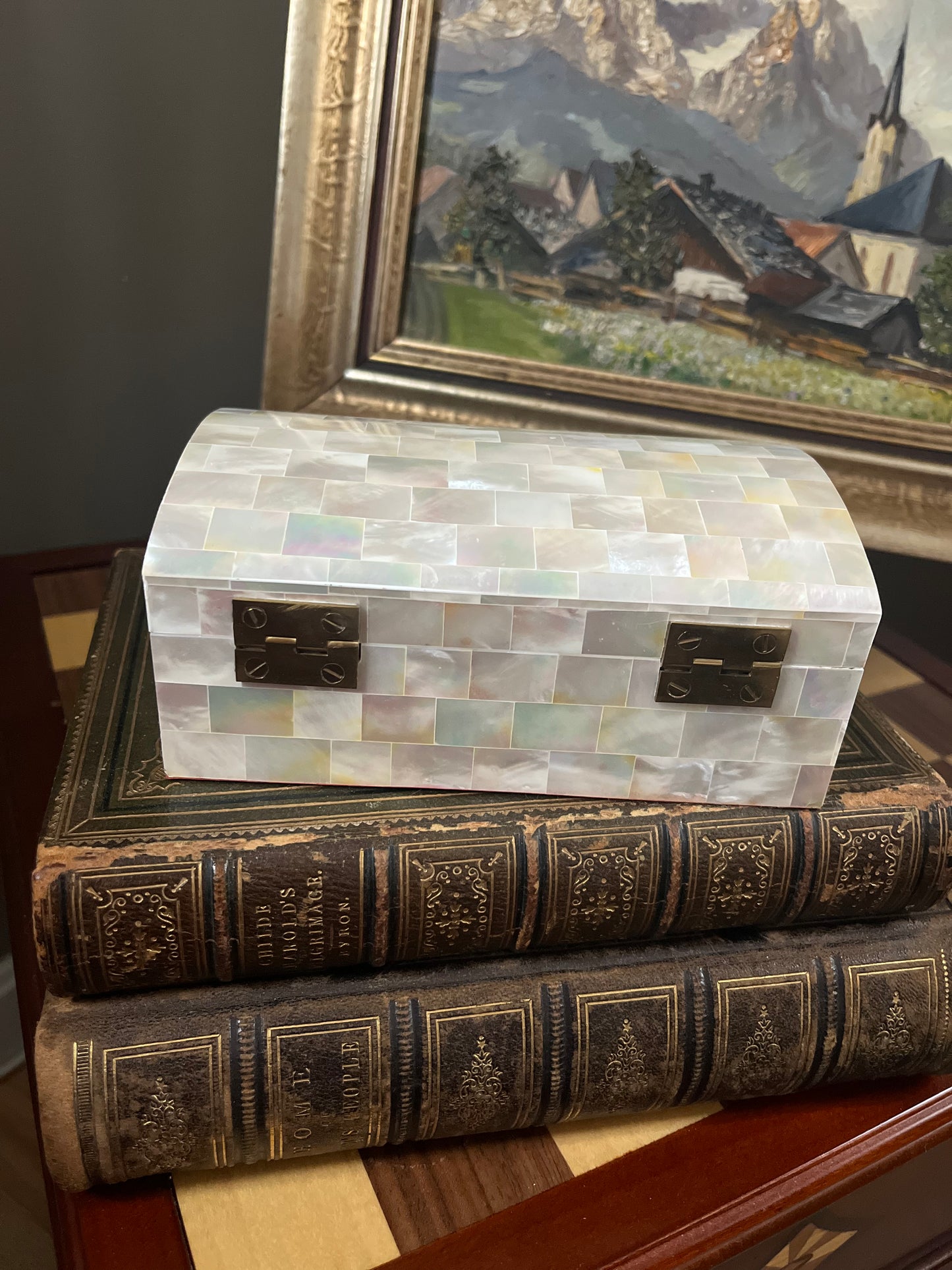 Vintage Mother of Pearl Trinket Box
