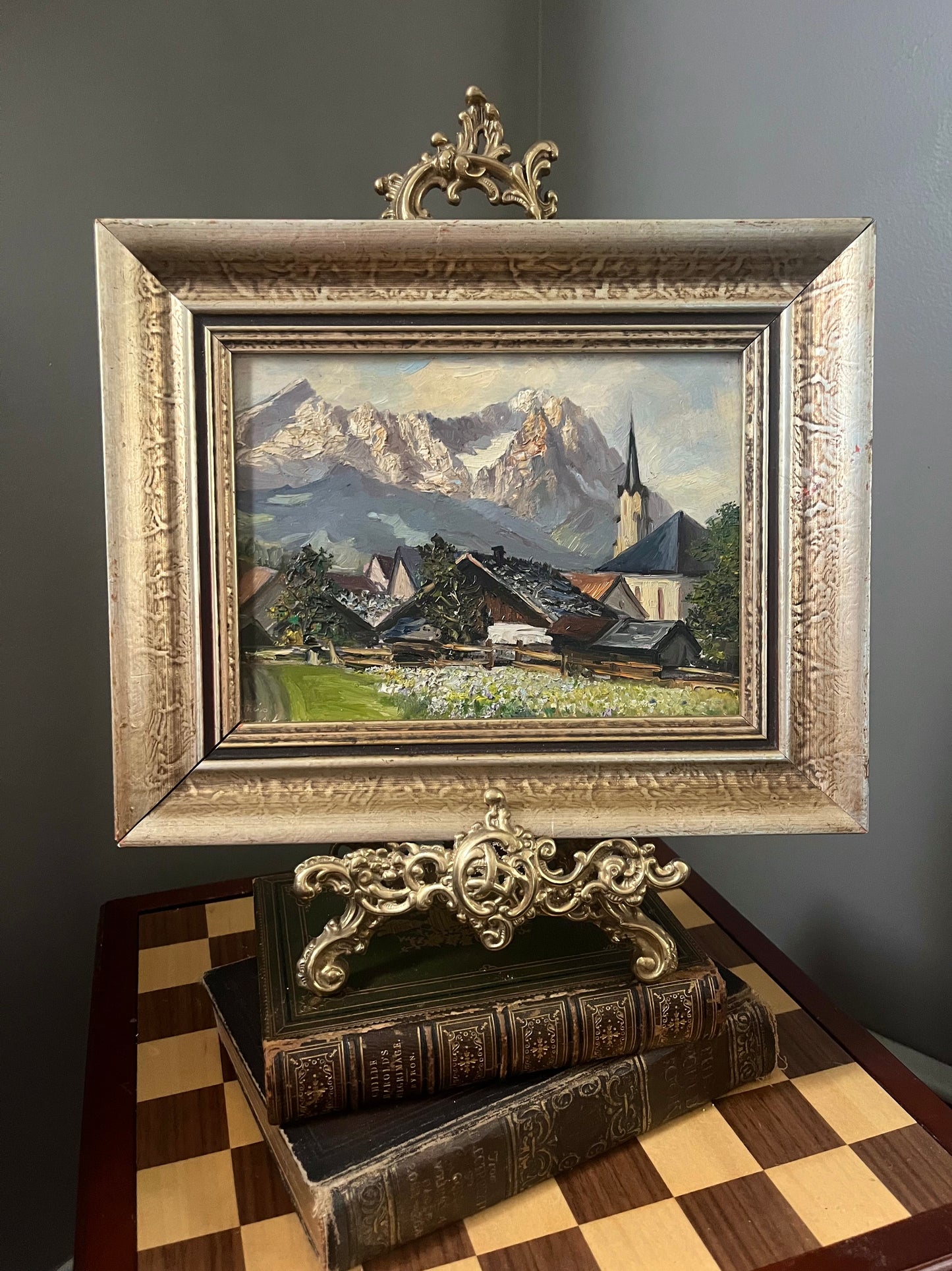 Vintage Framed Landscape Painting.