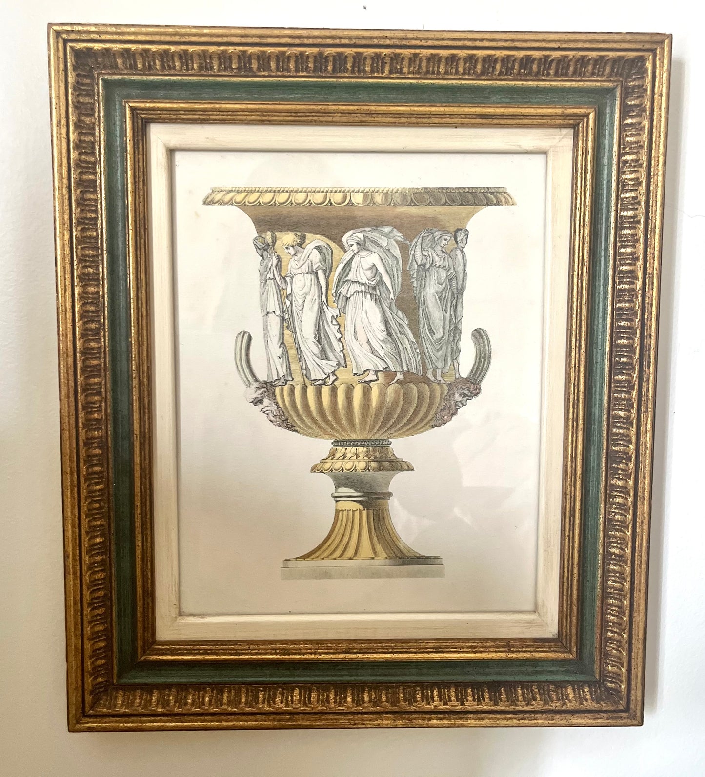 Vintage High Quality Framed Print of Ancient Urns Engravings by Carlo Antonini. &nbsp;