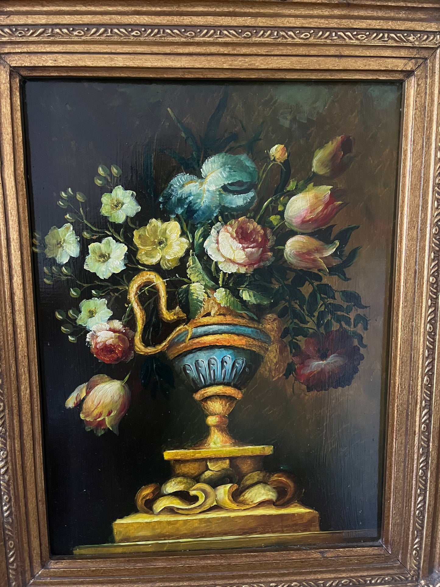 Floral Oil Painting on Board