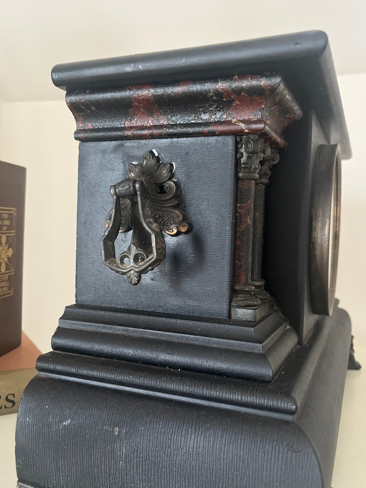 Antique Ingraham Black Mantle Clock