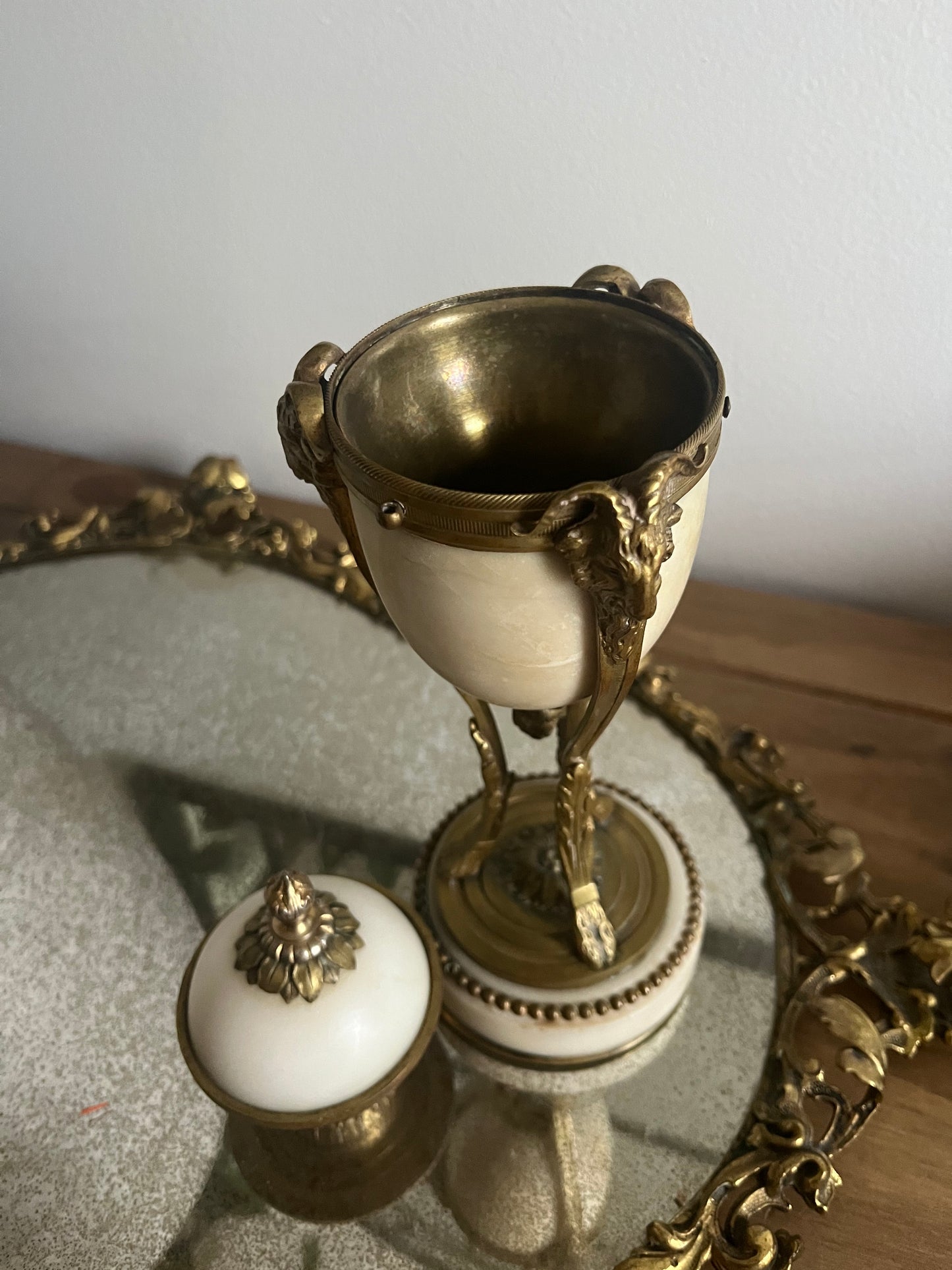 19th Century French Louis XVI Marble and Bronze Cassolette.