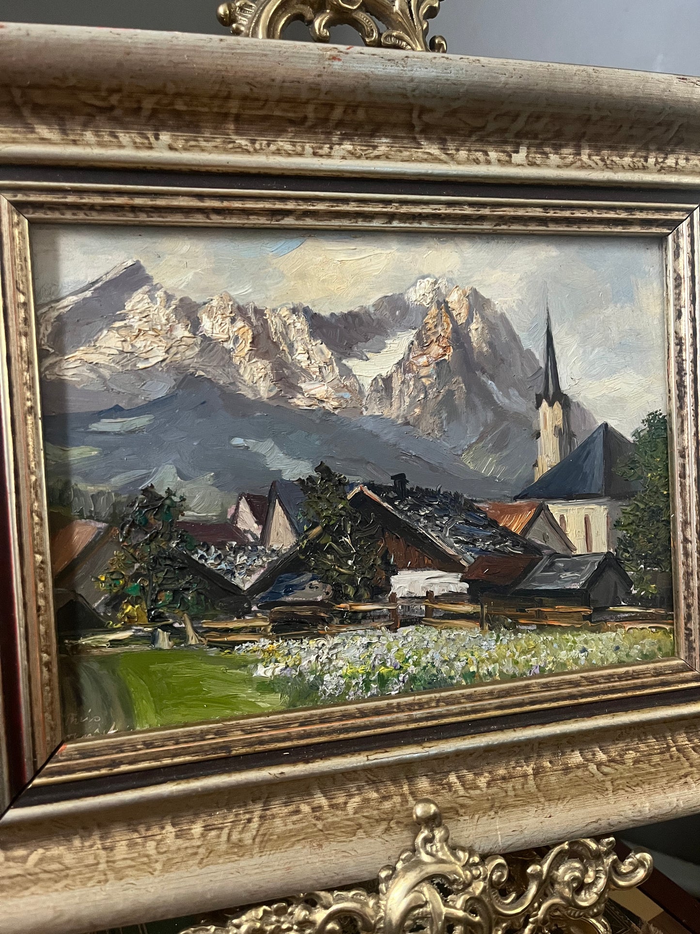 Vintage Framed Landscape Painting.