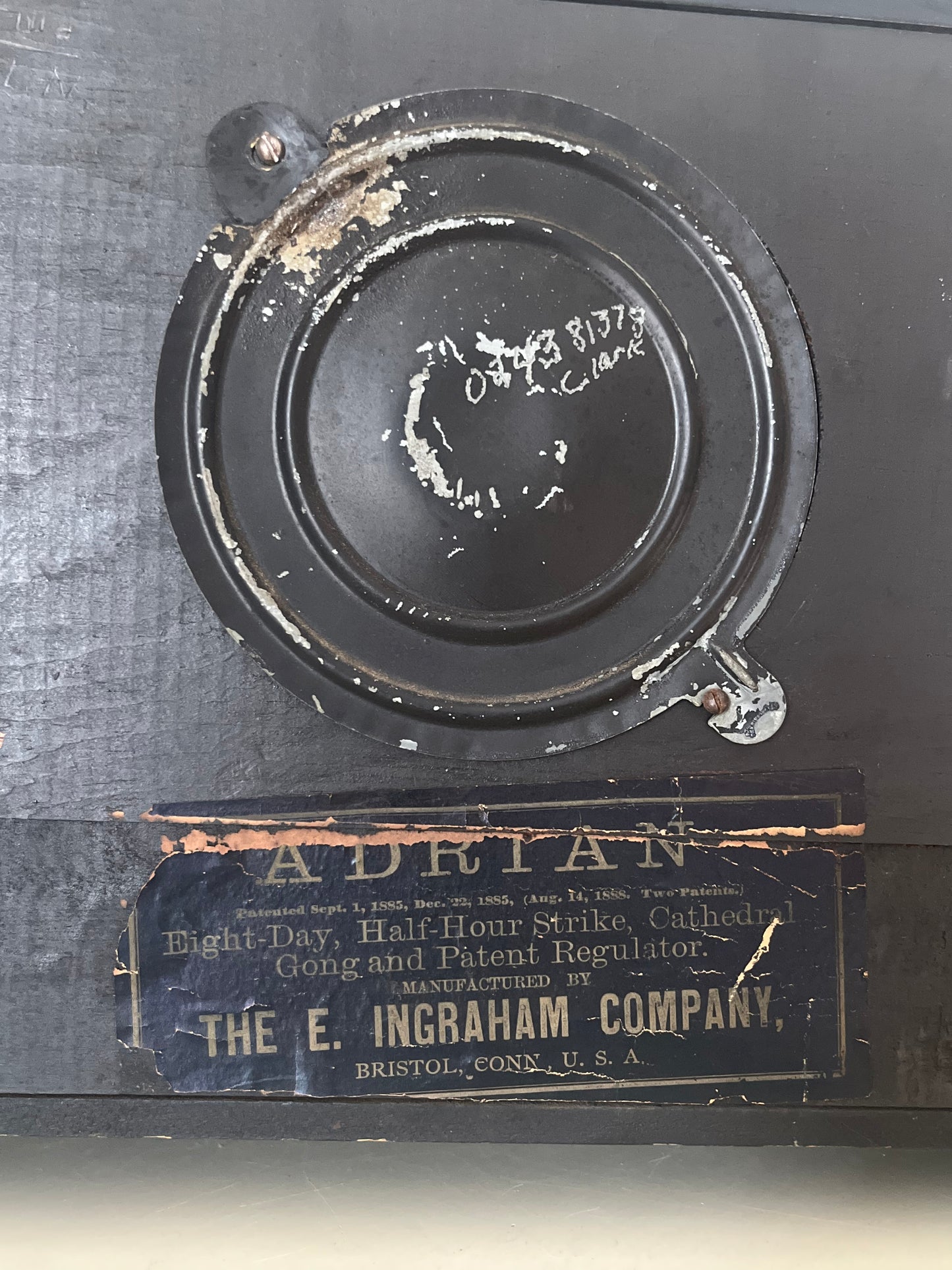 Antique Ingraham Black Mantle Clock