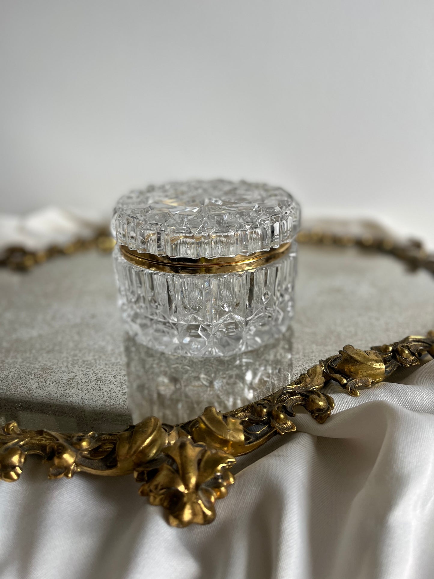 Vintage Crystal Hinged Casket