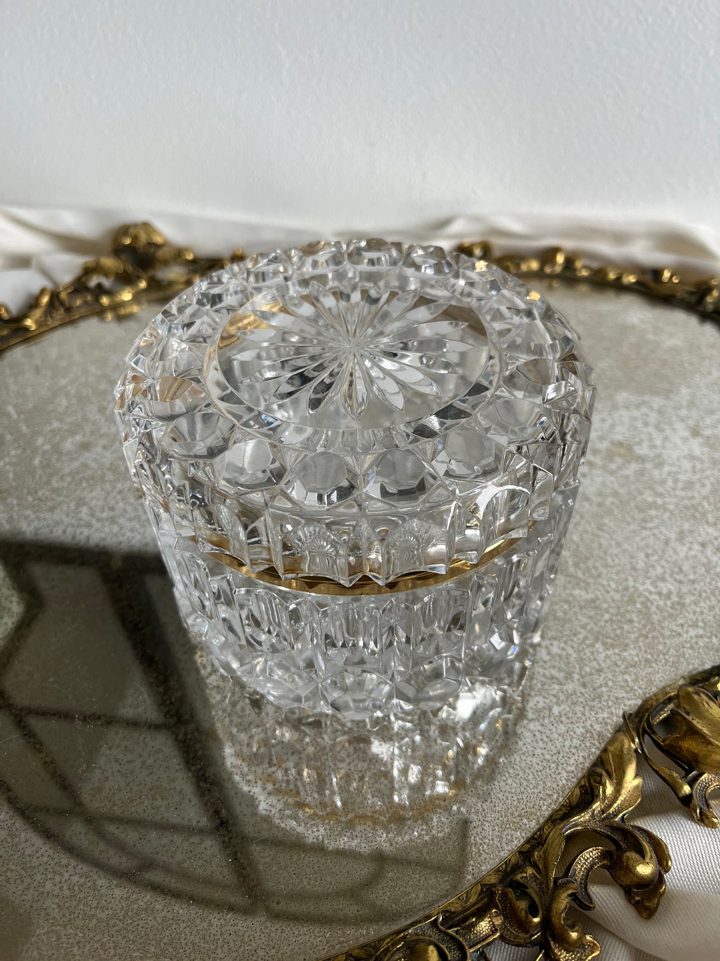 Vintage Crystal Hinged Casket
