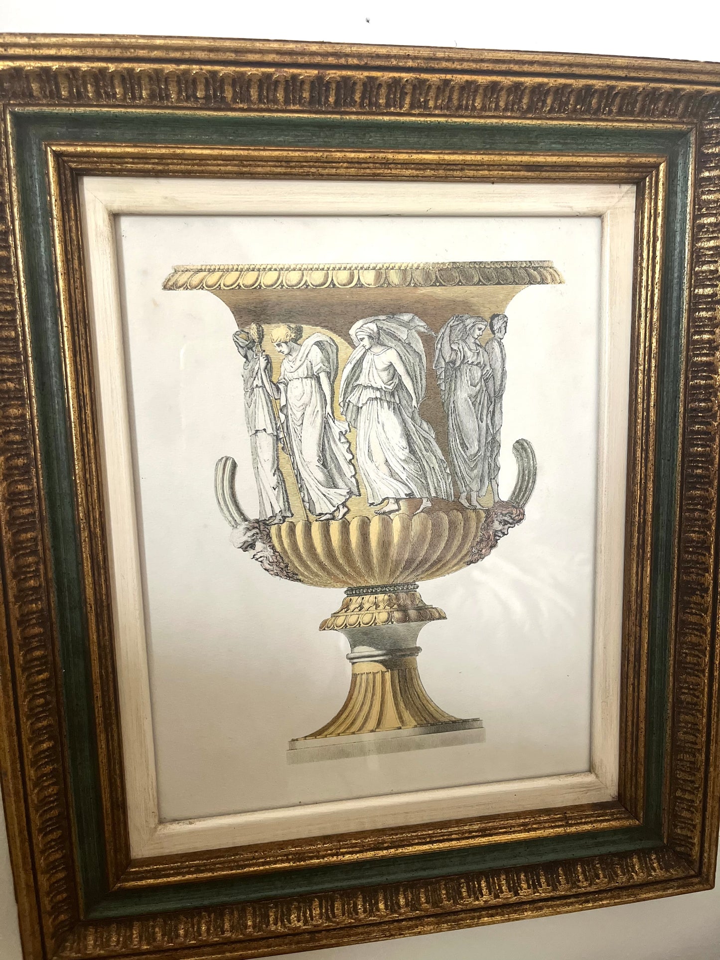 Vintage High Quality Framed Print of Ancient Urns Engravings by Carlo Antonini. &nbsp;