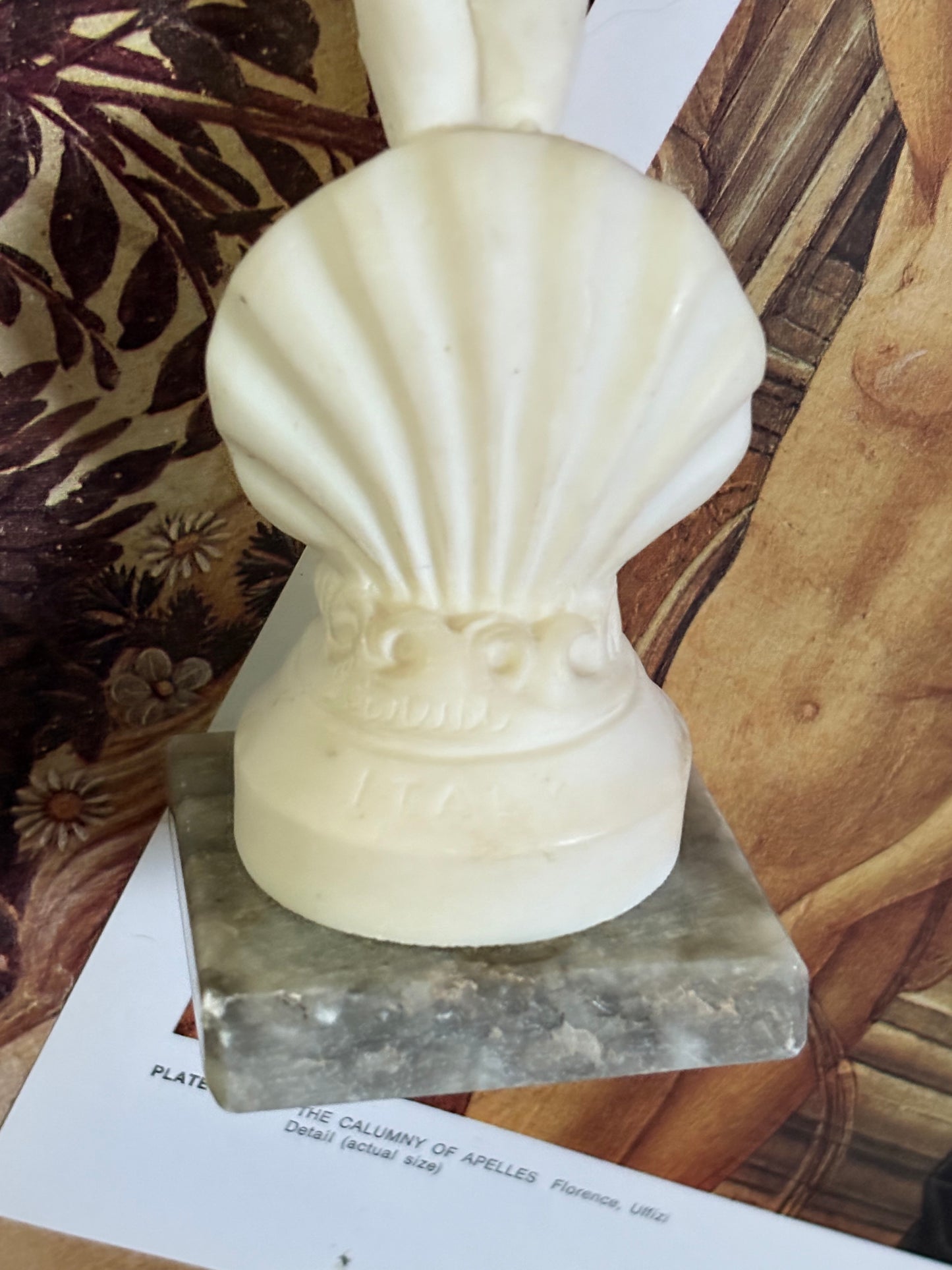 Birth of Venus Alabaster Composite Statue on Marble Base